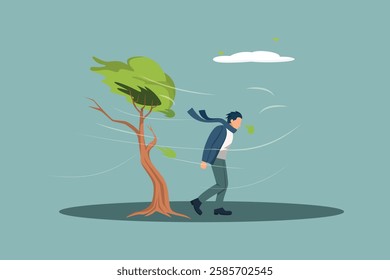 Natural Disaster concept. Colored flat vector illustration isolated.