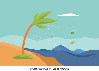 Natural Disaster concept. Colored flat vector illustration isolated.
