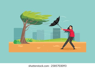 Natural Disaster concept. Colored flat vector illustration isolated.