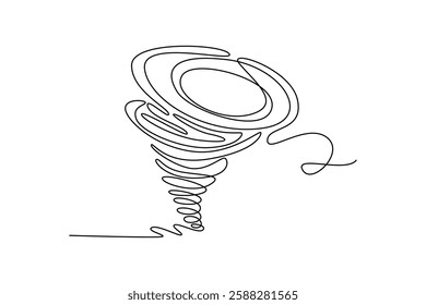 Natural Disaster concept. Single line draw design vector graphic illustration.