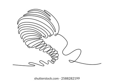 Natural Disaster concept. Single line draw design vector graphic illustration.