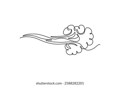 Natural Disaster concept. Single line draw design vector graphic illustration.