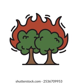 Ilustración de Doodle de desastre natural - incendios forestales