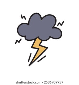 Ilustração de Doodle de Desastre Natural - Chuva de Tempestade