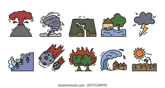 Natural Disaster Doodle Set Collection