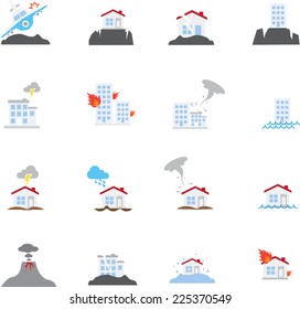 Natural Disaster flat Icon Set