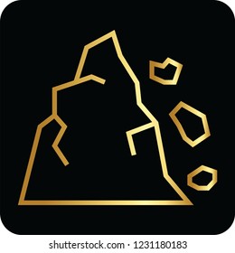 Natural disaster golden icon for web and print 