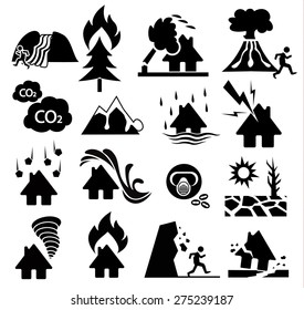 natural disaster icon set