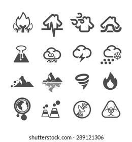 Natural Disaster Icons Set,Vector