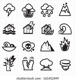 Natural disaster icons vector