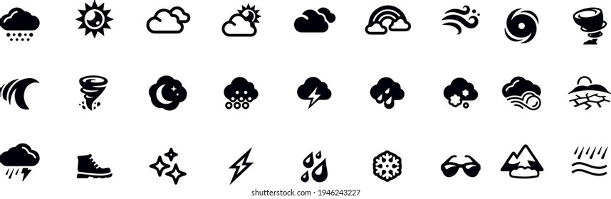 Vektordesign von Naturkatastrophen-Symbolen 