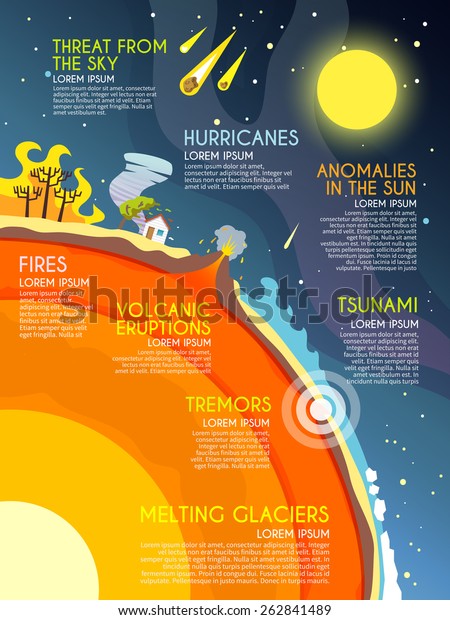 Natural Disaster Infographics Set Fires Volcanic Stock Vector (Royalty ...