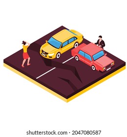 Natural disaster isometric composition vector illustration