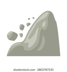 Natural disaster landslide and rockfall vector illustration cartoon icon