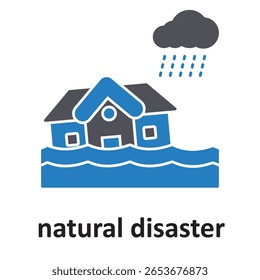 desastre natural :Icono de Vector que puede modificarse o editarse fácilmente

