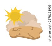 Natural Disaster Vector Illustration - Drought