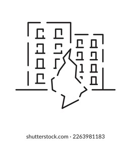 Natural Disaster, Vector illustration of thin line icon for Natural Disaster Contains such Icons as earth quake, flood, tsunami and other 