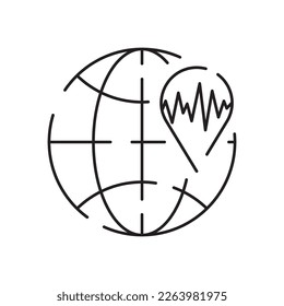Natural Disaster, Vector illustration of thin line icon for Natural Disaster Contains such Icons as earth quake, flood, tsunami and other 