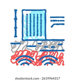 natural disasters building modeling doodle icon sketch vector. natural disasters building modeling sign. isolated symbol illustration
