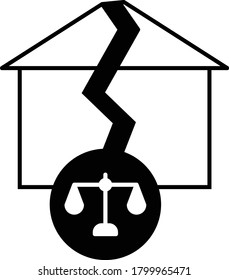 Natural Disasters Claim Lawyer Vector, Civil Litigation Specialist Icon, Real Estate Planning  Symbol, Lawyer Firm  And Legal Institutions Symbol On White Background