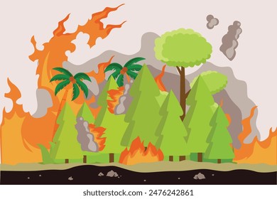 Natural disasters concept. Colored flat vector illustration isolated.	