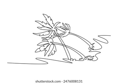 Natural disasters concept. Single line draw design vector graphic illustration.