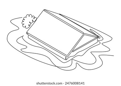 Natural disasters concept. Single line draw design vector graphic illustration.