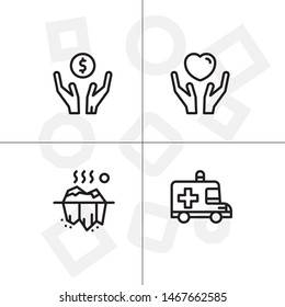 Natural disasters lineal icon set