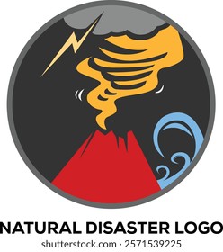 Natural Disasters Minimalist Illustration logo concept