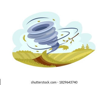 Natural Disasters Tornadoes Whirlwind Tornado Over Stock Vector ...