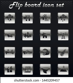 natural disasters vector flip mechanical icons for user interface design