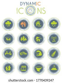 natural disasters web icons for user interface design