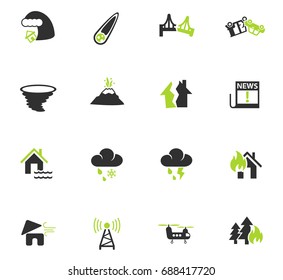 natural disasters web icons for user interface design