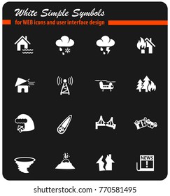 natural disasters web icons for user interface design