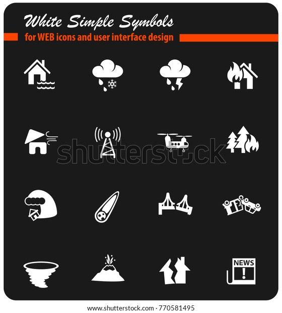 natural\
disasters web icons for user interface\
design
