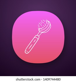 Natural dish brush  app icon.Zero waste recyclable dishwashing accessory. Disposable kitchen tool for scrubbing dish. UI/UX user interface. Web or mobile application. Vector isolated illustration