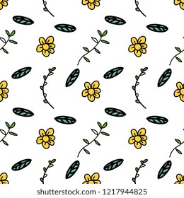 Natural drawing of flower seamless pattern vector illustration on white background ready for your fashion print.
