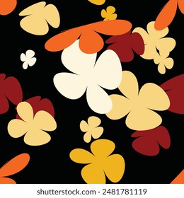 Natural Drawing Flower Seamless Pattern With Simple Pretty, Little Floral Liberty Seamless Texture Background. Spring, Summer Romantic Blossom Flower Garden Seamless Pattern for Your Designs