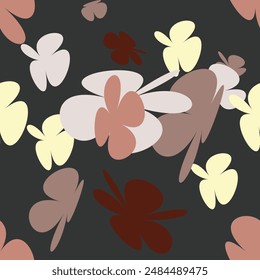 Patrón Sin Costura De Flor De Dibujo Natural Con Fondo De Textura Sin Costura De Libertad Simple, Bonita Y Poco Floral. Primavera, Verano Romántico Flor Jardín Patrón sin costuras para sus Diseños