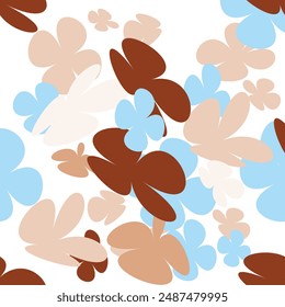 Patrón Sin Costura De Flor De Dibujo Natural Con Fondo De Textura Sin Costura De Libertad Simple, Bonita Y Poco Floral. Primavera, Verano Romántico Flor Jardín Patrón sin costuras para sus Diseños