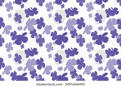 Natural Drawing Flower Seamless Pattern With Simple Pretty, Little Floral Liberty Seamless Texture Background. Spring, Summer Romantic Blossom Flower Garden Seamless Pattern for Your Designs