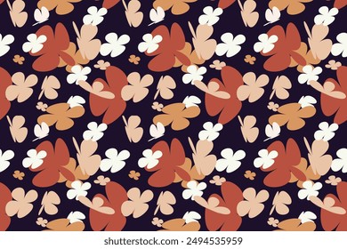 Dibujo Natural Patrón Sin Costura De Flores Pequeña Libertad Floral Sin Costura De Fondo. Primavera, Verano Romántico Flor Jardín Patrón sin costuras para sus Diseños