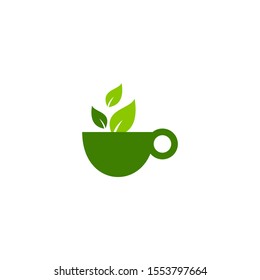 Natural drink with a cup and leaves in it.