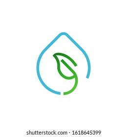 Natural drop logo template vector icon design