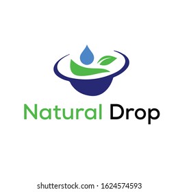 natural drop logo vector element template 