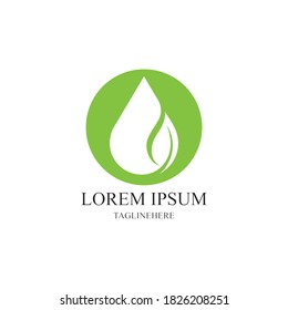 Natural Drop Water Spa Logo Template