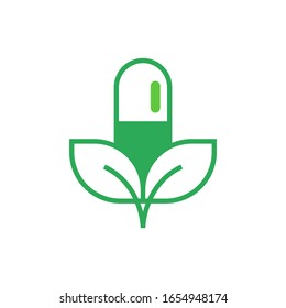 Diseño de icono vectorial de la plantilla de logotipo de drogas naturales