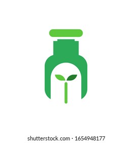 Natural drug logo template vector icon design