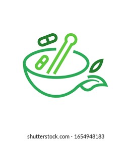 Natural drug logo template vector icon design