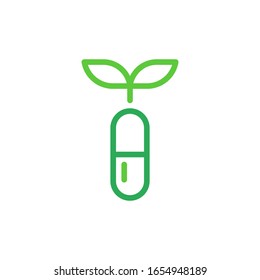 Natural drug logo template vector icon design